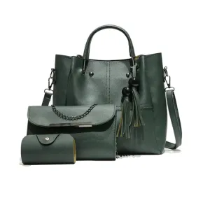 Shoulder Bag Women 3Pcs High Quality Tassel Shoulder Bag