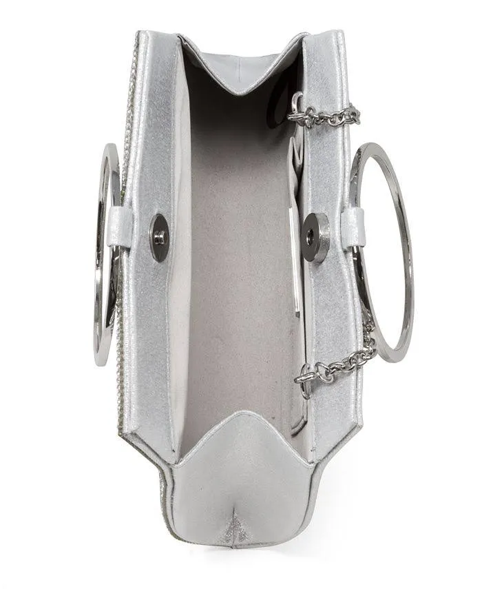 SILVER BANGLE RHINESTONED CLUTCH