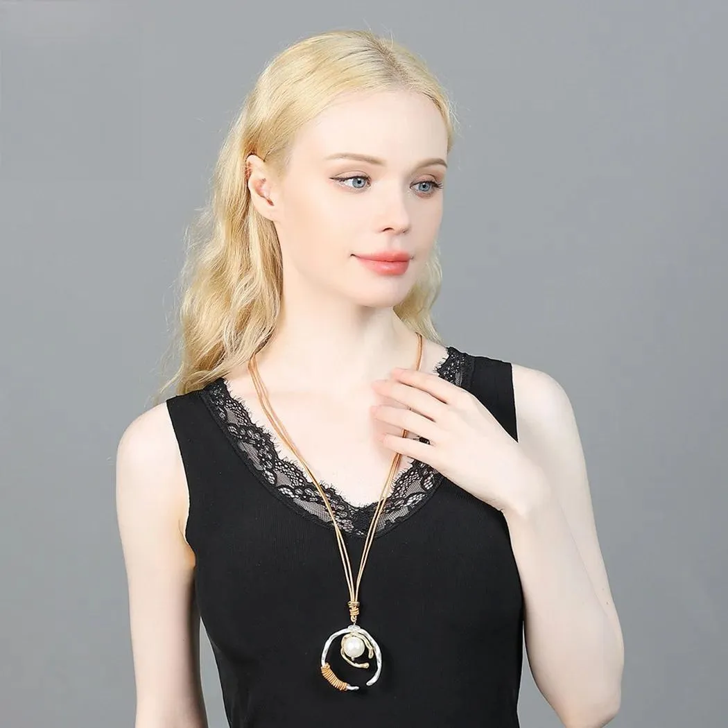 Silver Color Geometric Long Chains New in Necklace for Women