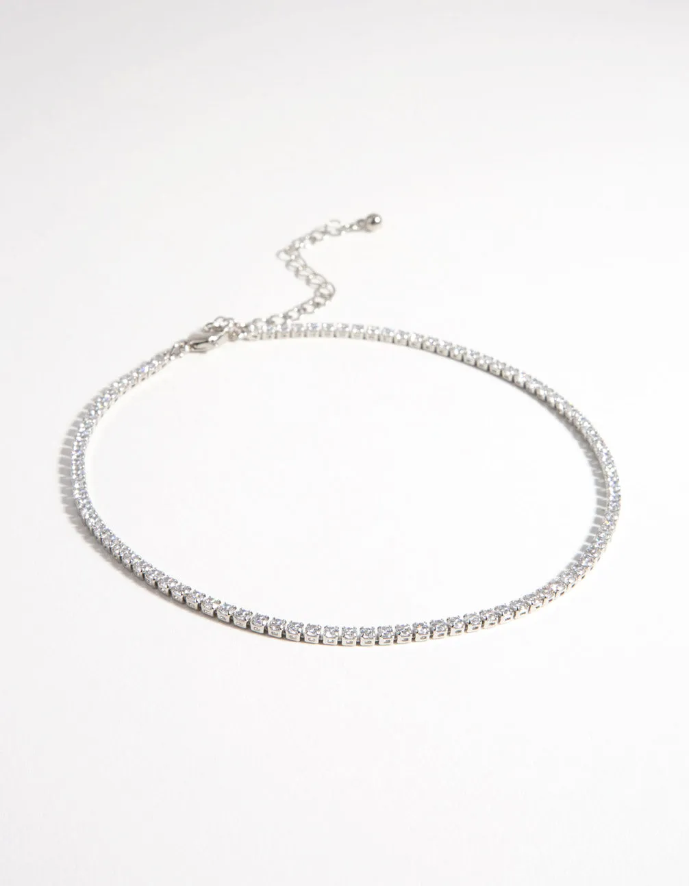 Silver Cubic Zirconia Cupchain Choker