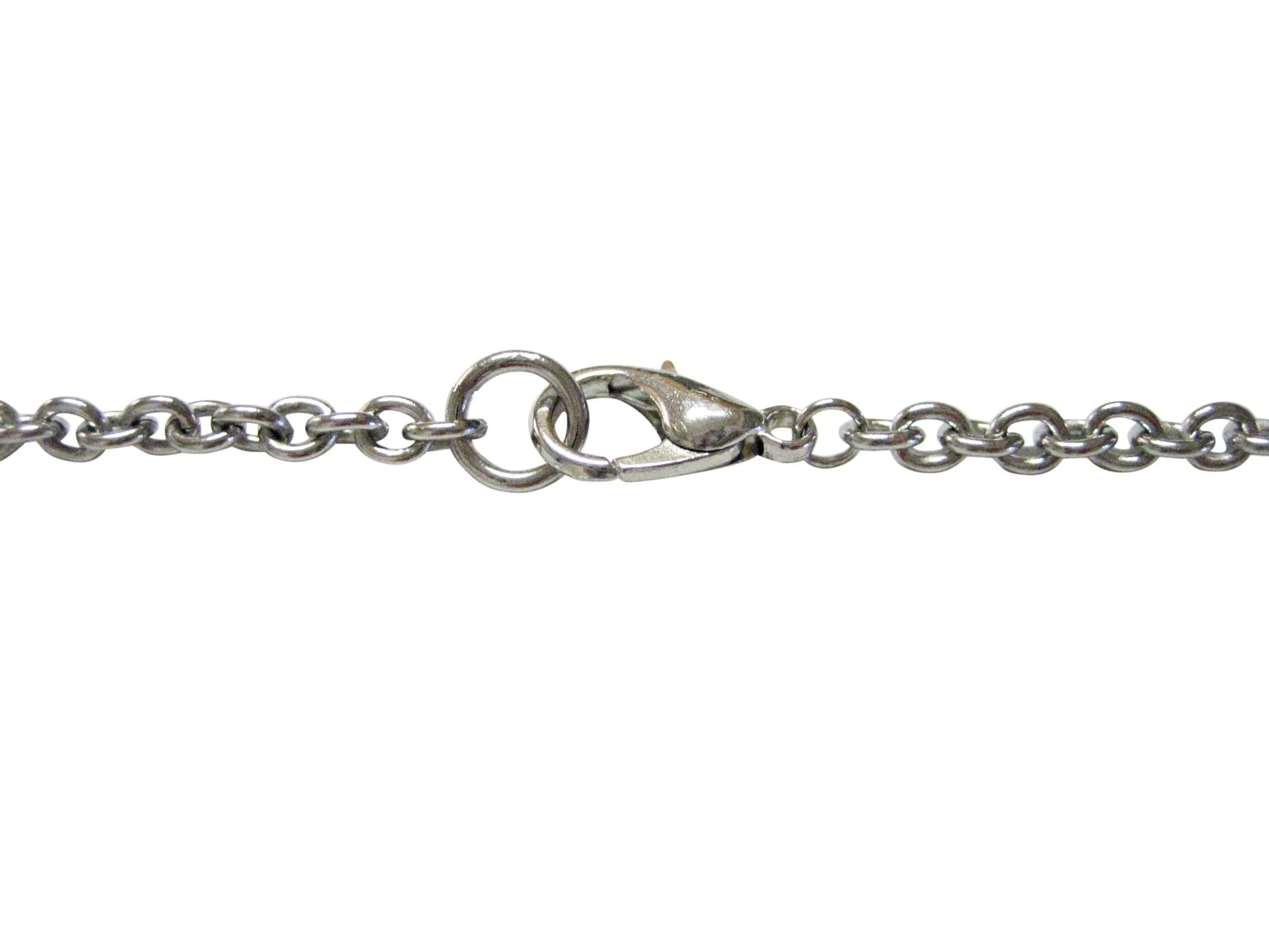 Silver Toned Etched And Ampersand Sign Pendant Necklace