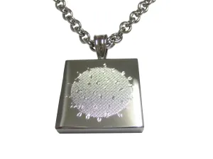 Silver Toned Etched Enveloped Virus Pendant Necklace