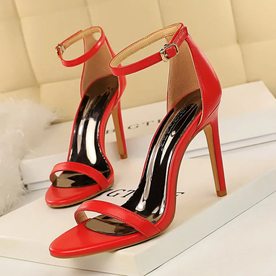 Simple Ankle-strap High Heels