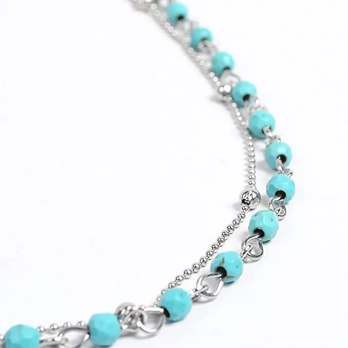 SL-094 Women's Turquoise Layered Choker Necklace x 20 units - NEW - SMALL LOT