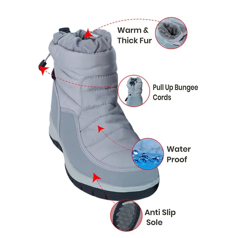 Smart Grey Waterproof Winter Snow Boots for Men and Women for Minus degree temperature