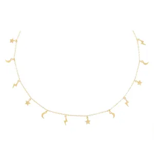 Solid Celestial Dangling Charm Choker