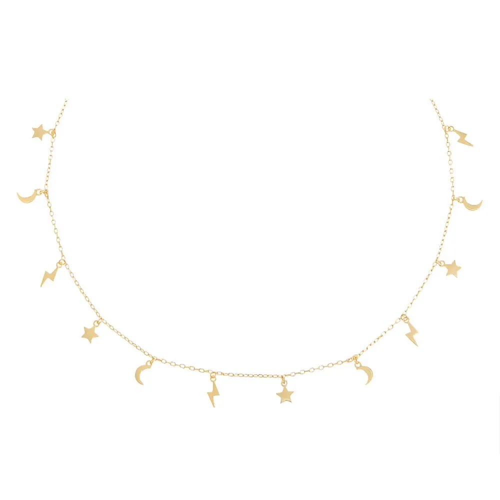 Solid Celestial Dangling Charm Choker