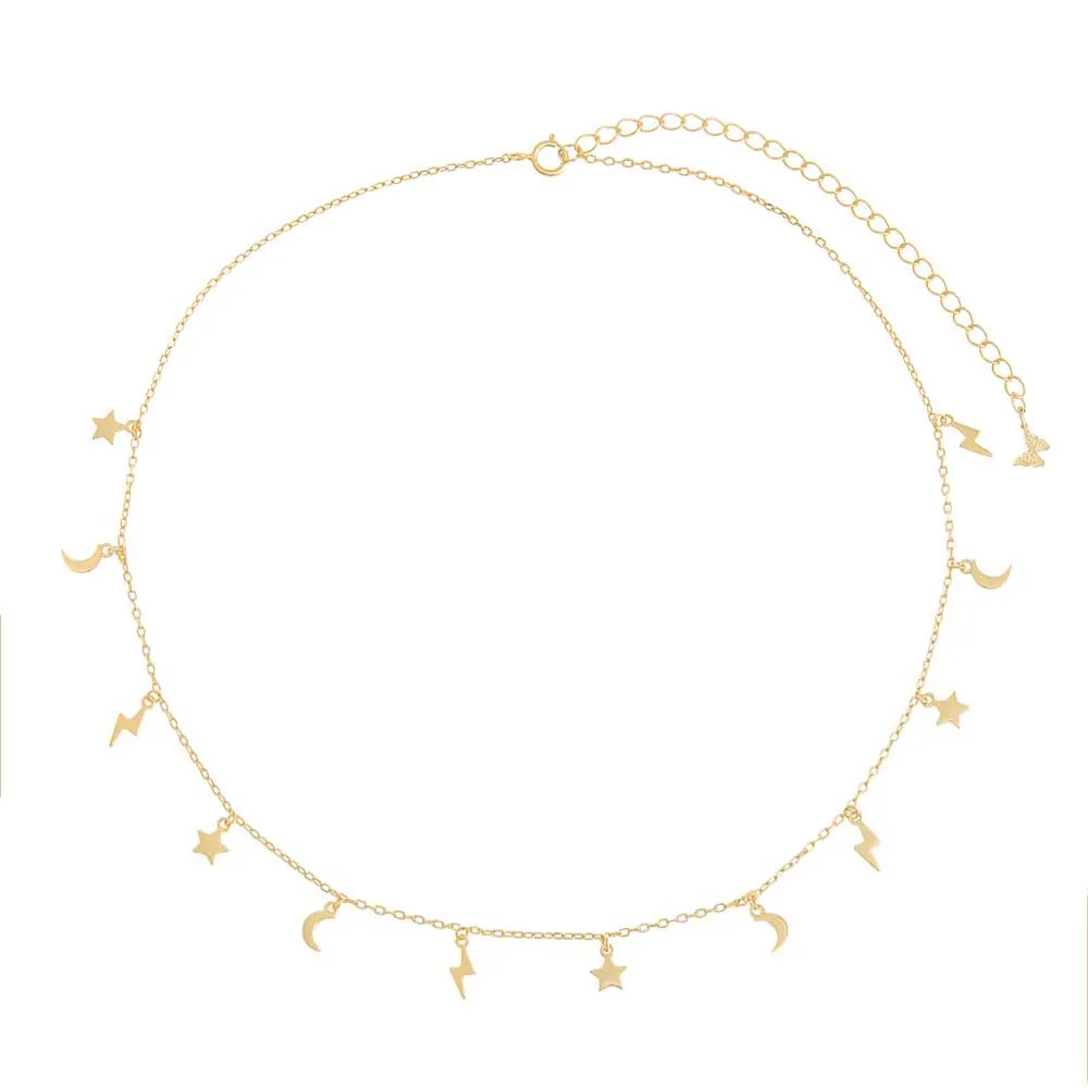 Solid Celestial Dangling Charm Choker