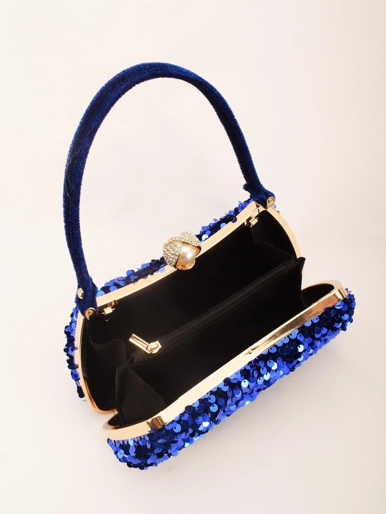 SOLID COLOR SEQUIN CLUTCH