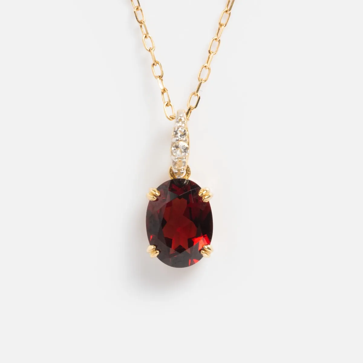 Solid Gold 2025 January Capsule Garnet Statement Set with Free Gift