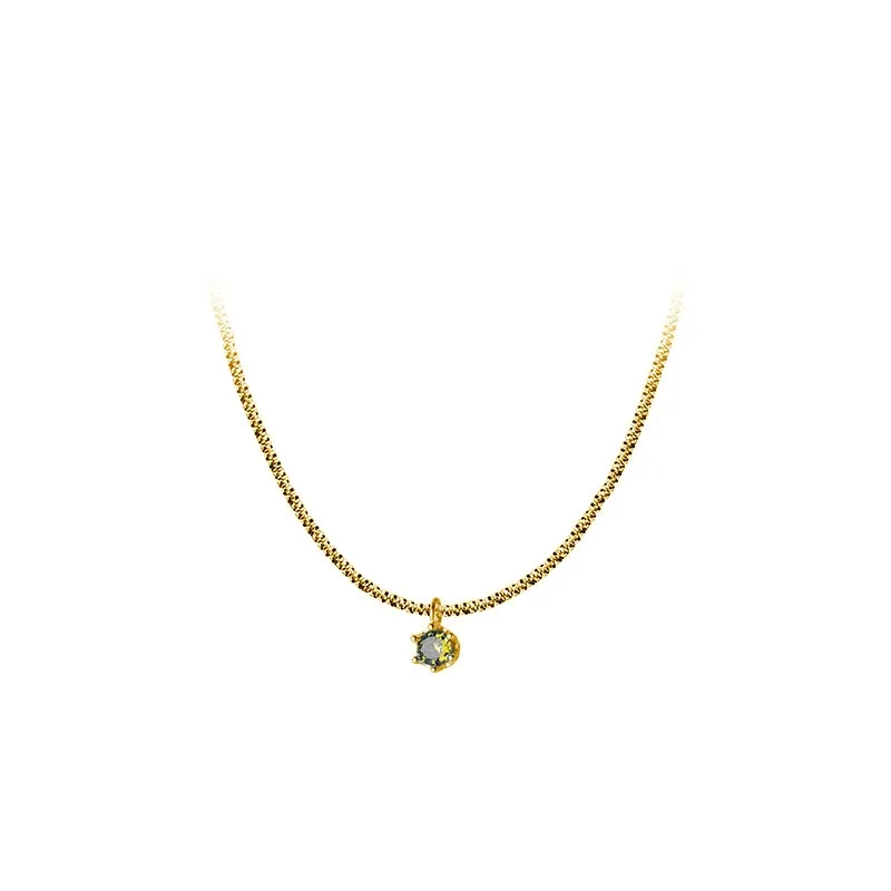 Sparkling Green CZ Silver Choker