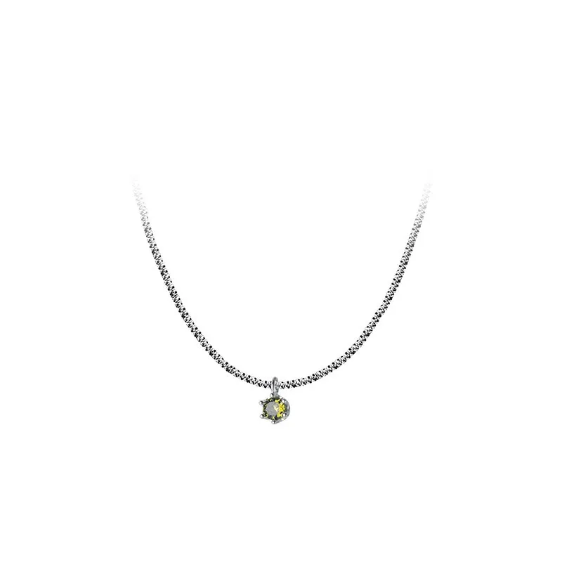 Sparkling Green CZ Silver Choker