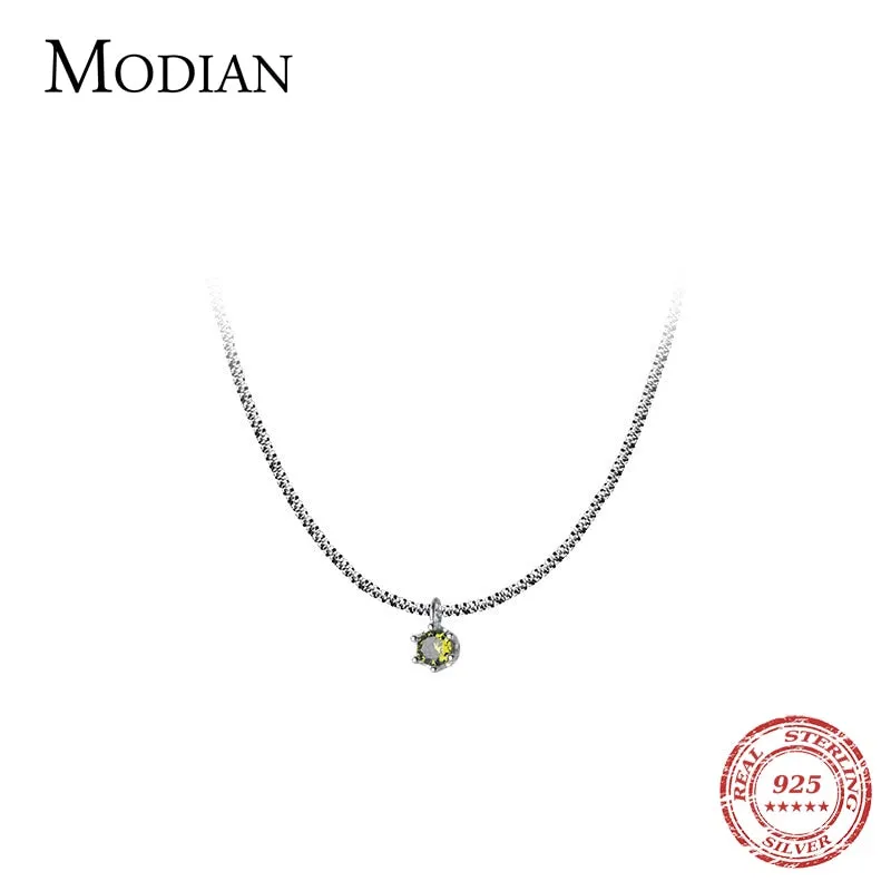 Sparkling Green CZ Silver Choker