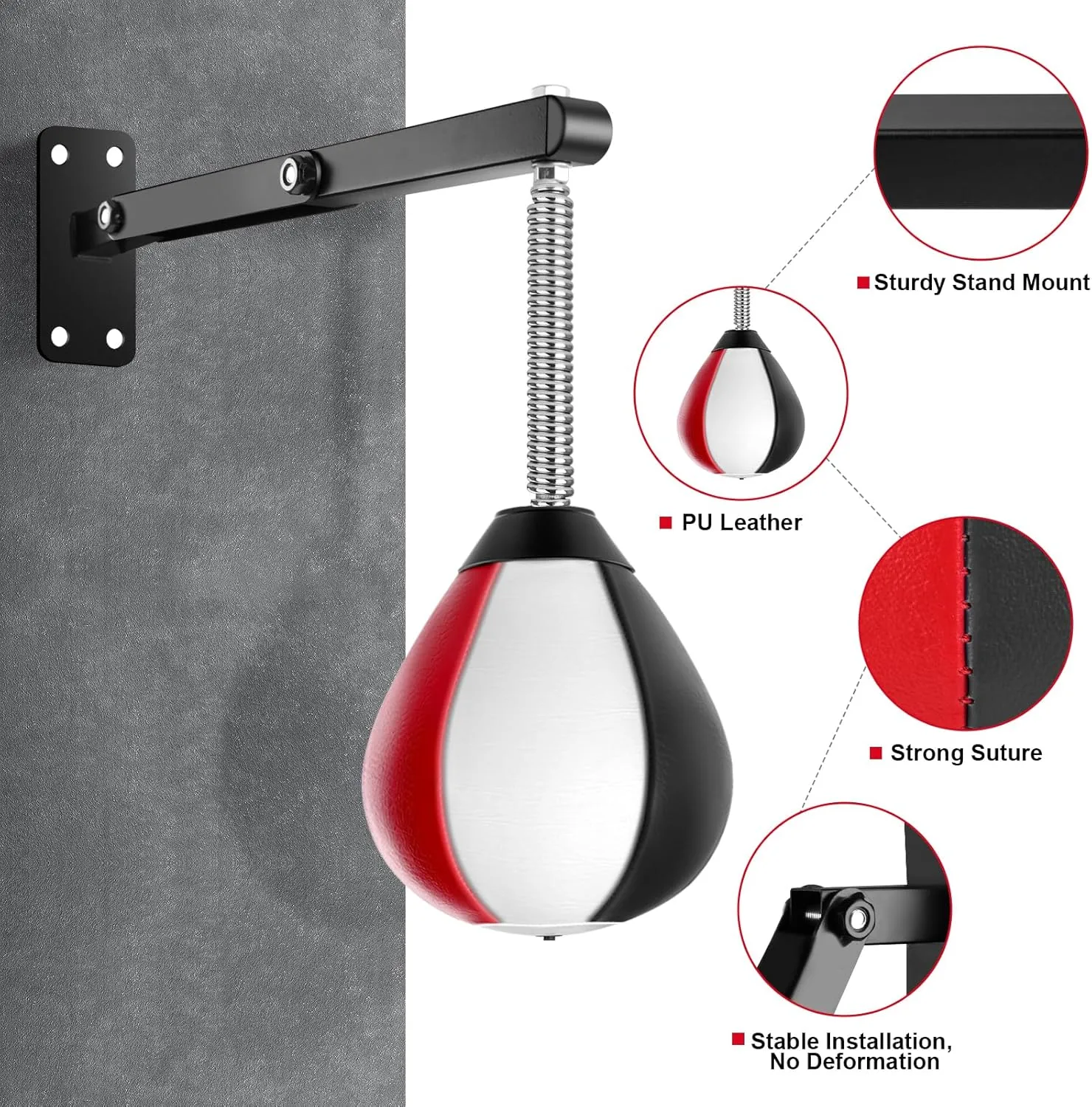 Speed Bags for Boxing, Height Adjustable Wall Mount Punching Bag