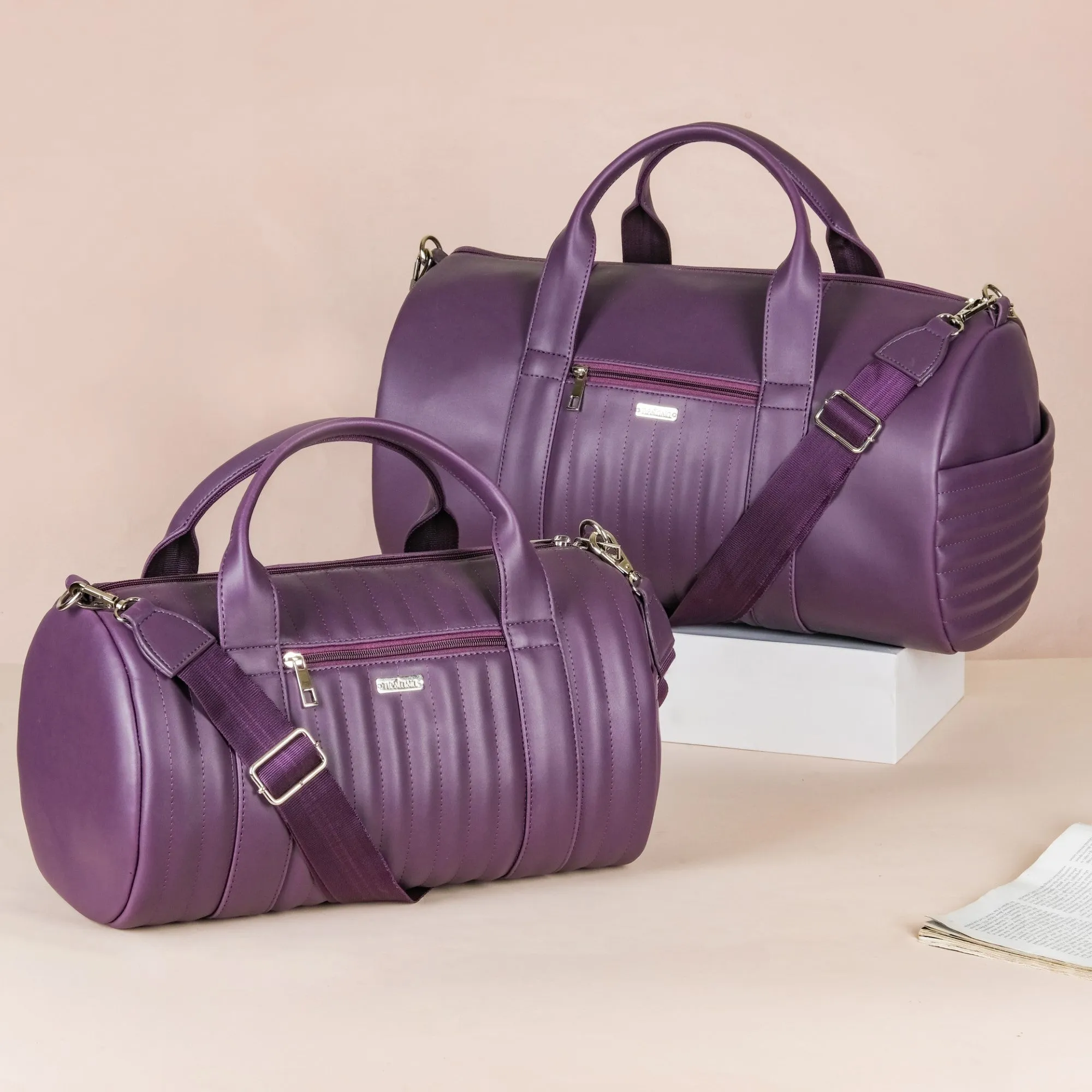 Sporty Duffle Bag Purple Set Of 2