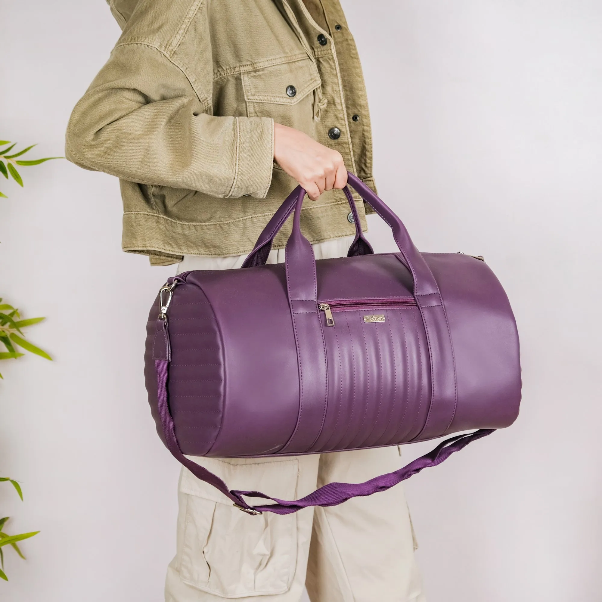 Sporty Duffle Bag Purple Set Of 2
