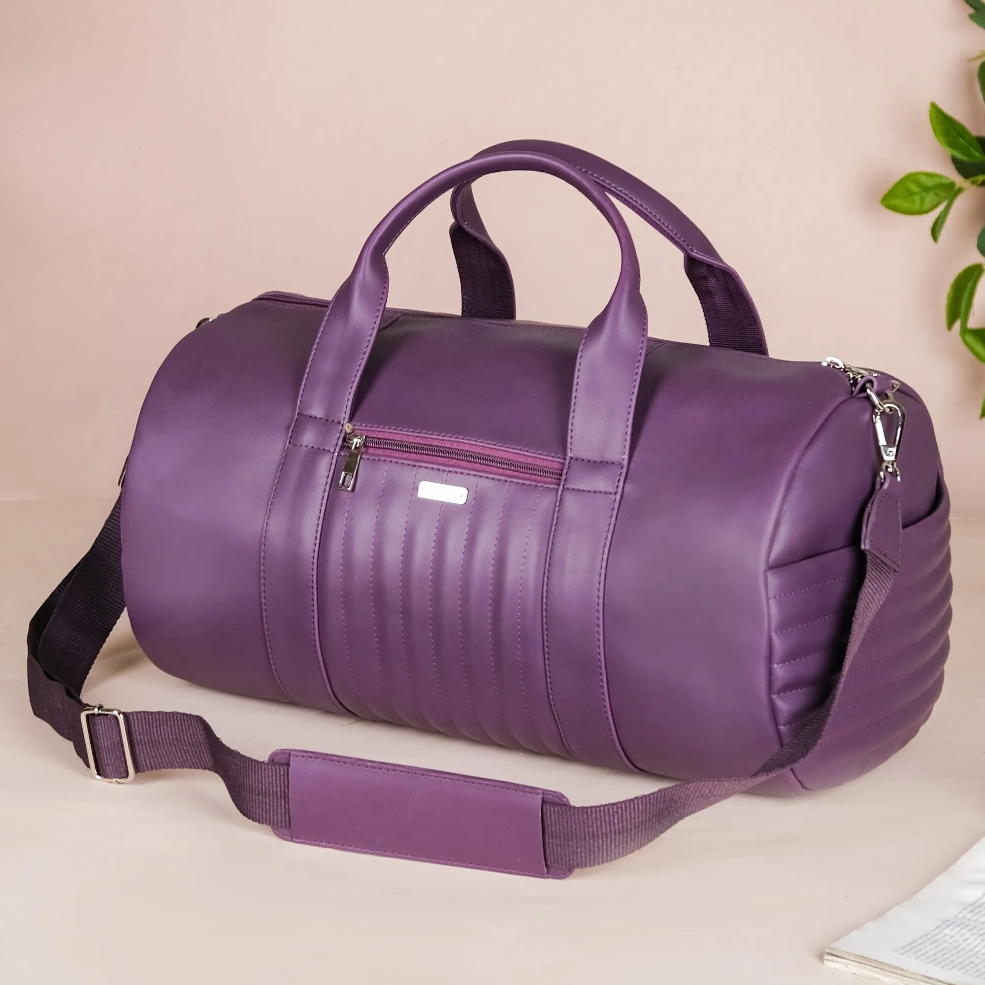 Sporty Duffle Bag Purple Set Of 2
