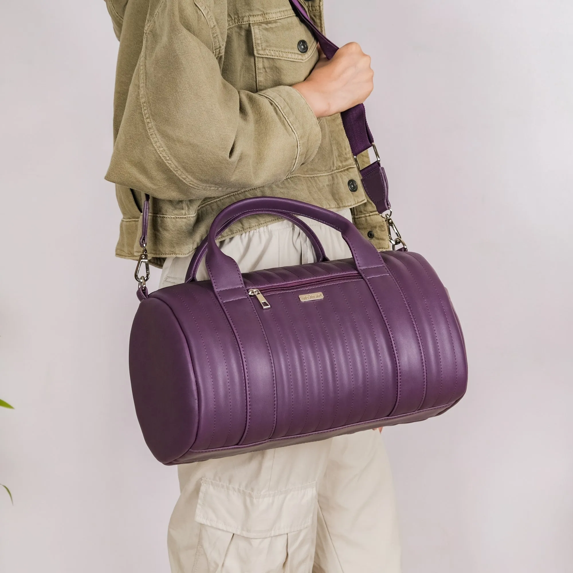 Sporty Duffle Bag Purple Set Of 2
