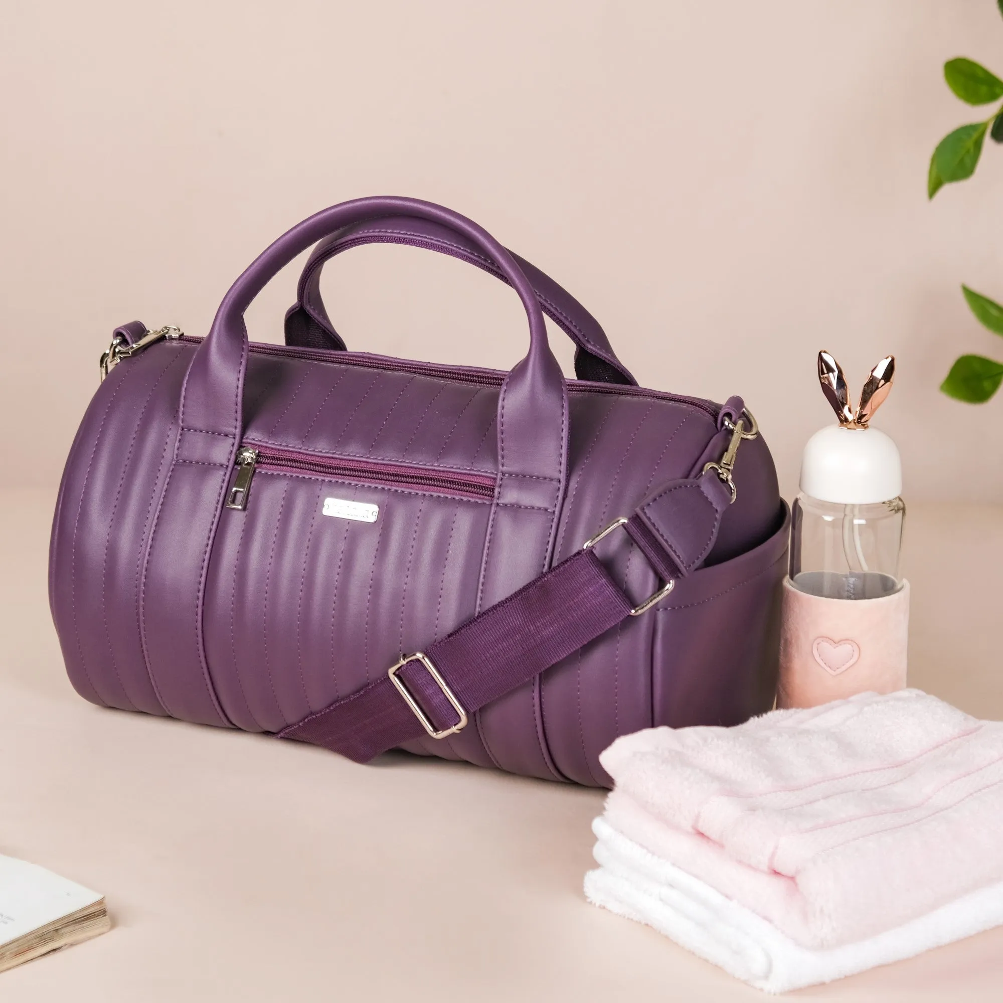 Sporty Duffle Bag Purple Set Of 2