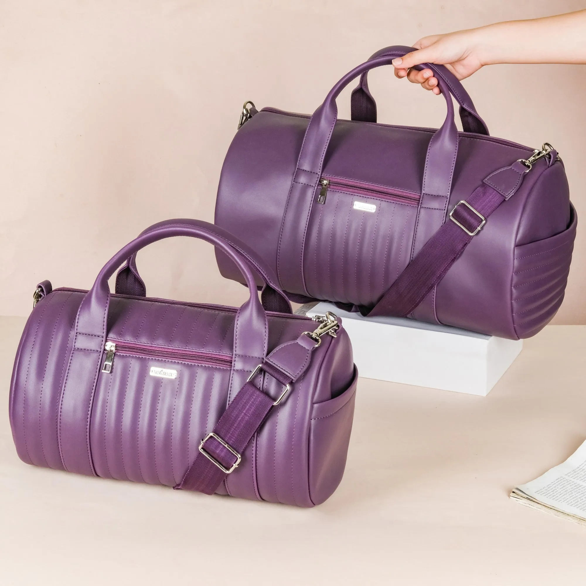 Sporty Duffle Bag Purple Set Of 2