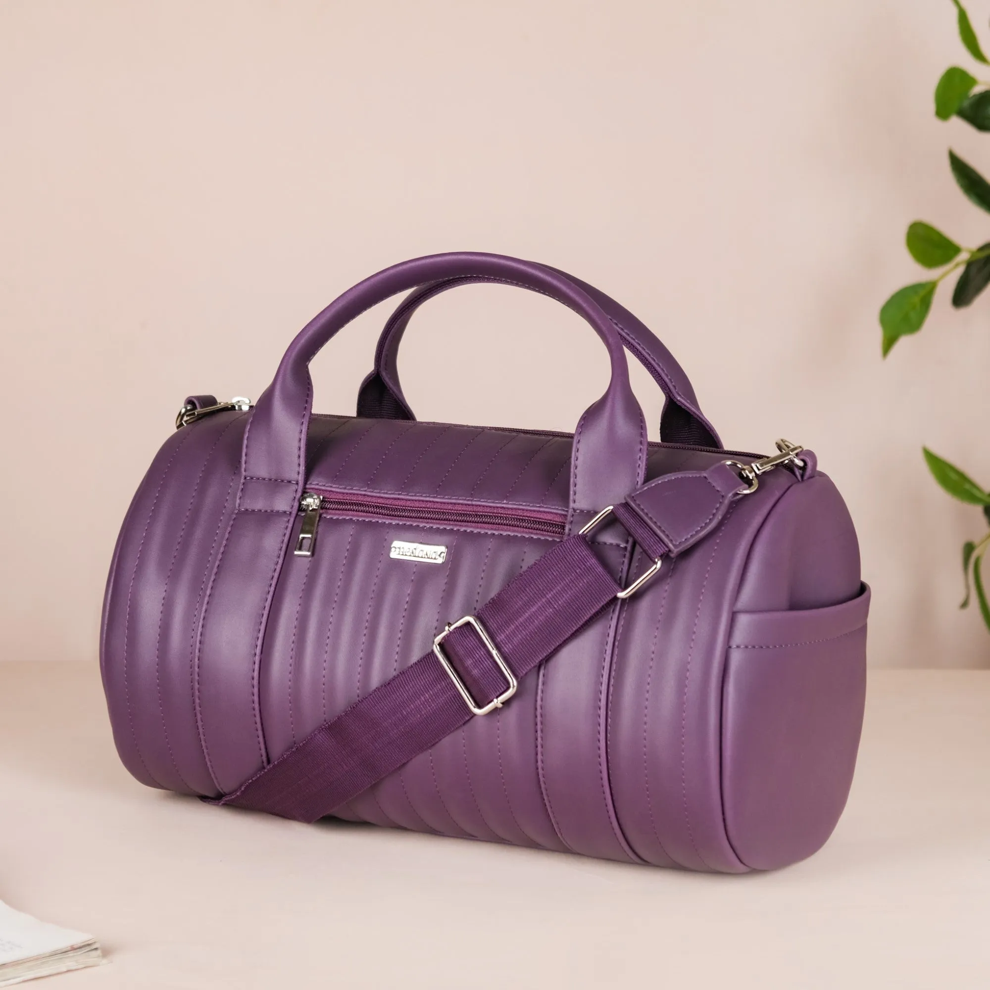 Sporty Duffle Bag Purple Set Of 2