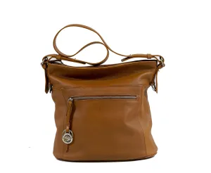 Stefano Stefani Tan & Silver Soft Leather Satchel 9721