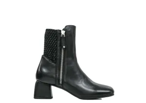 Stefano Stefani Women's Black Leather Zip Ankle Boot 6652 40% OFF