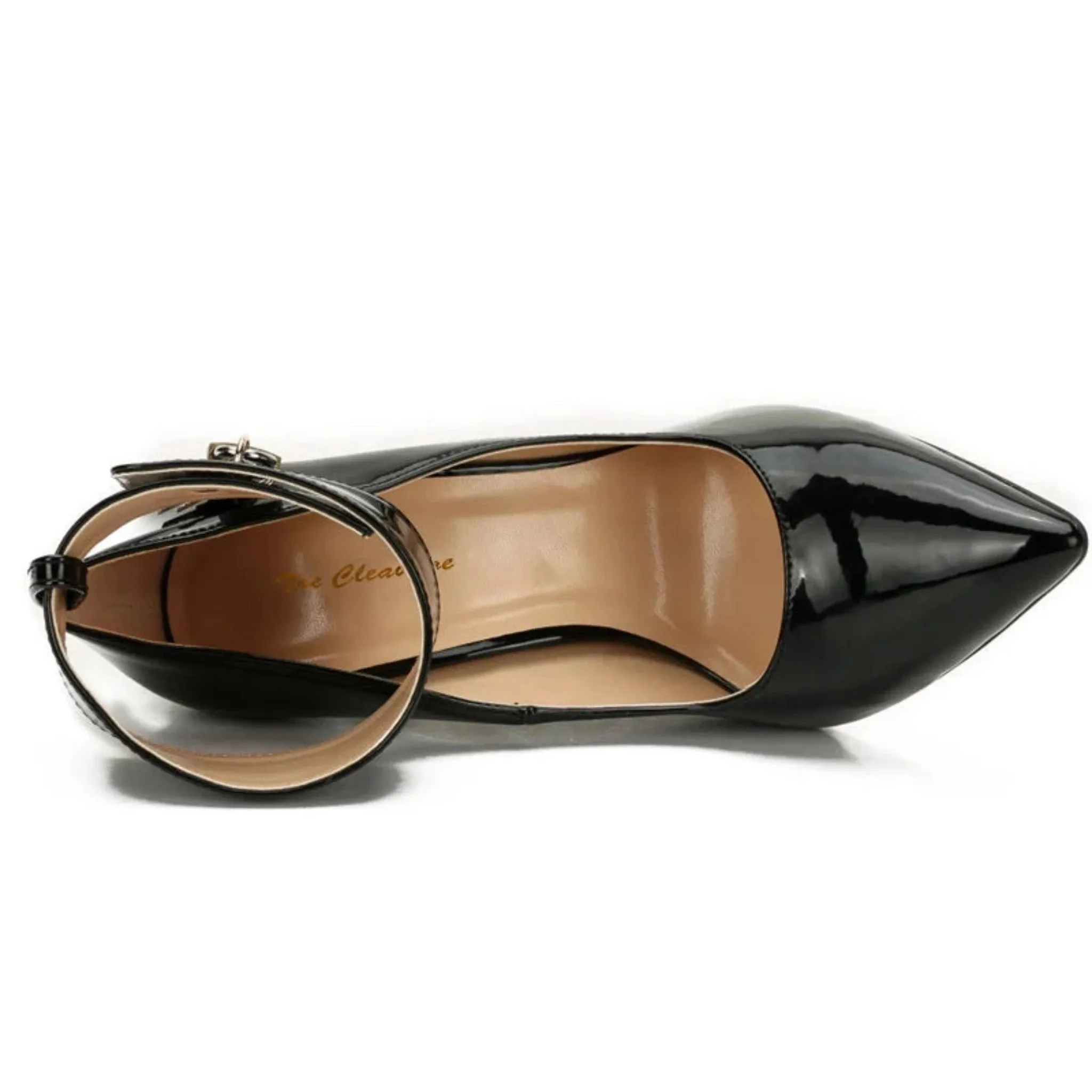 Stiletto Padlock Pointed Toe Ankle Strap