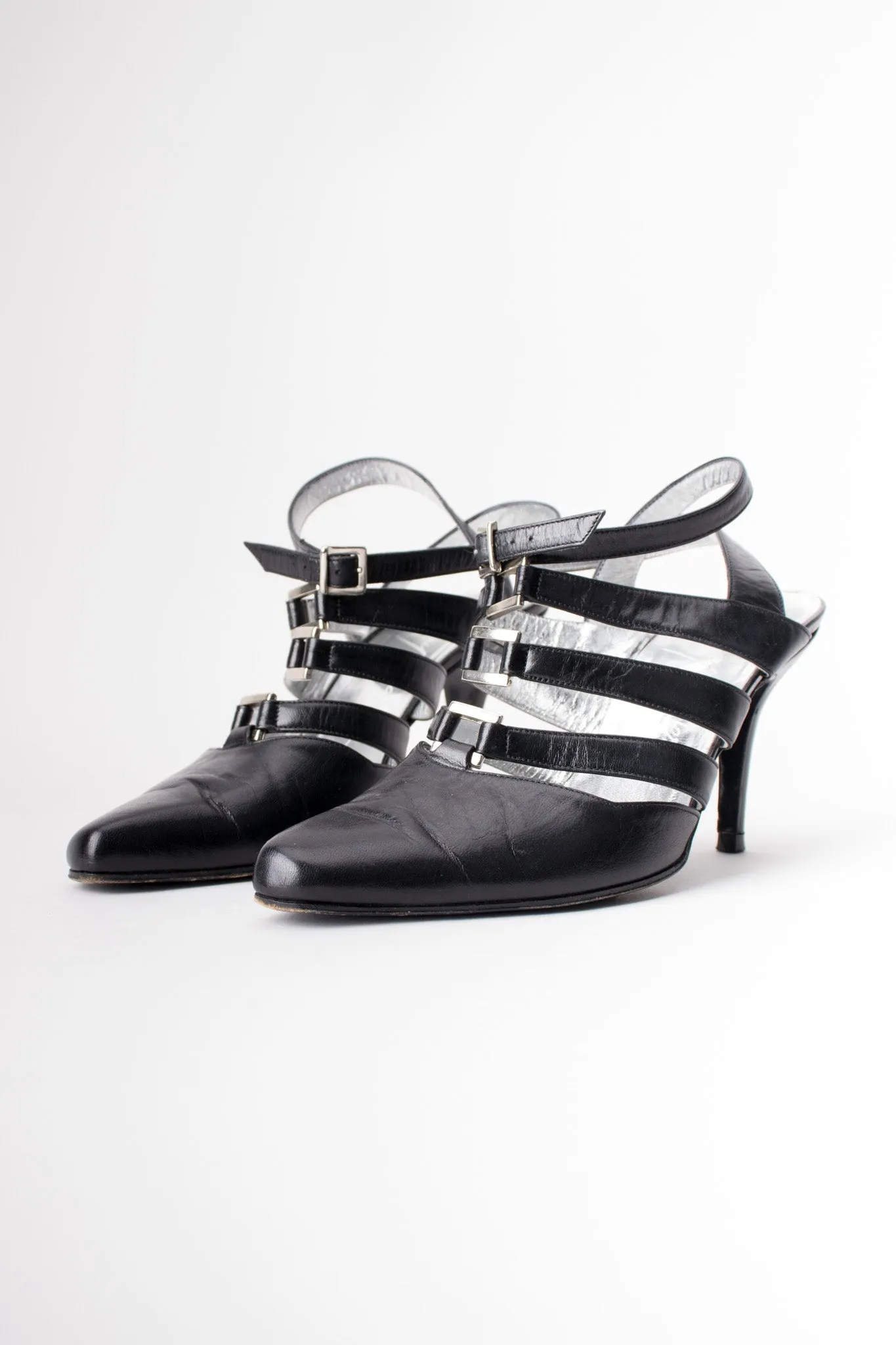 Strappy Bondage Buckle Heels