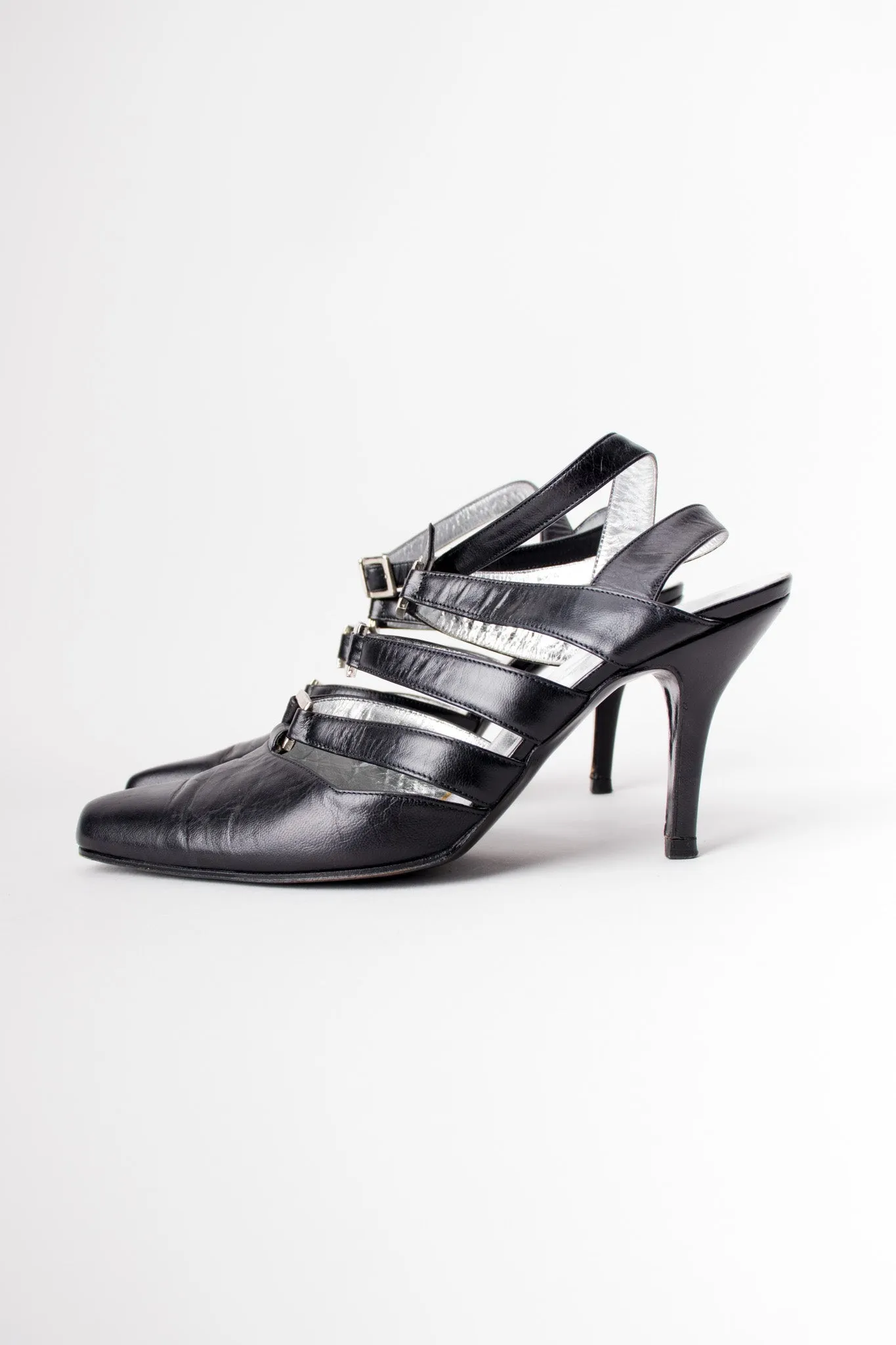 Strappy Bondage Buckle Heels