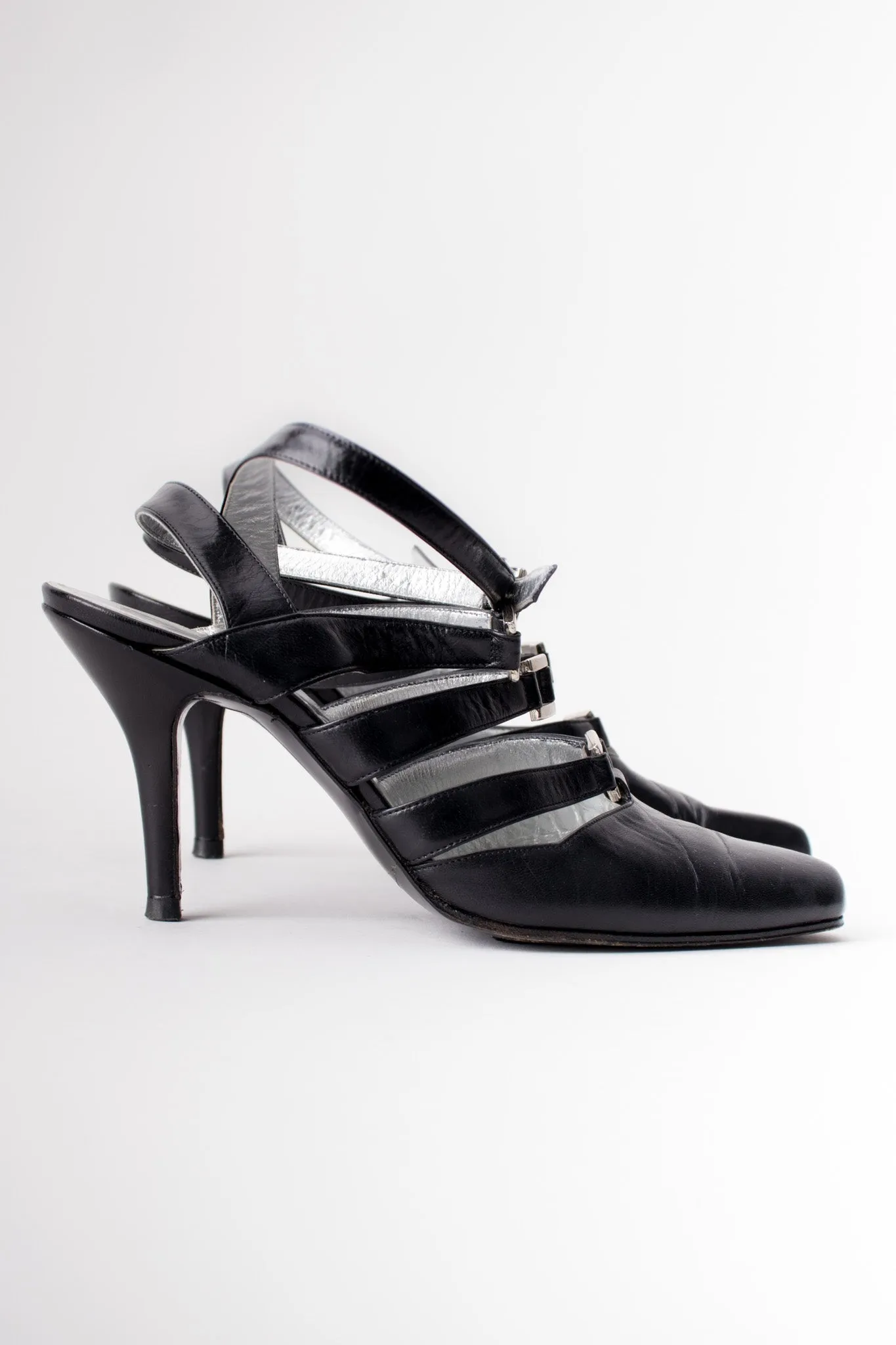 Strappy Bondage Buckle Heels