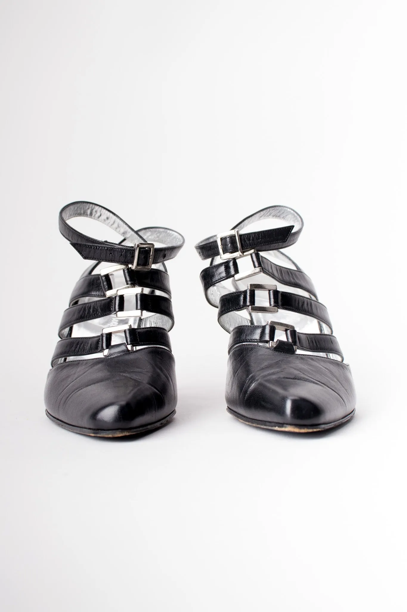 Strappy Bondage Buckle Heels