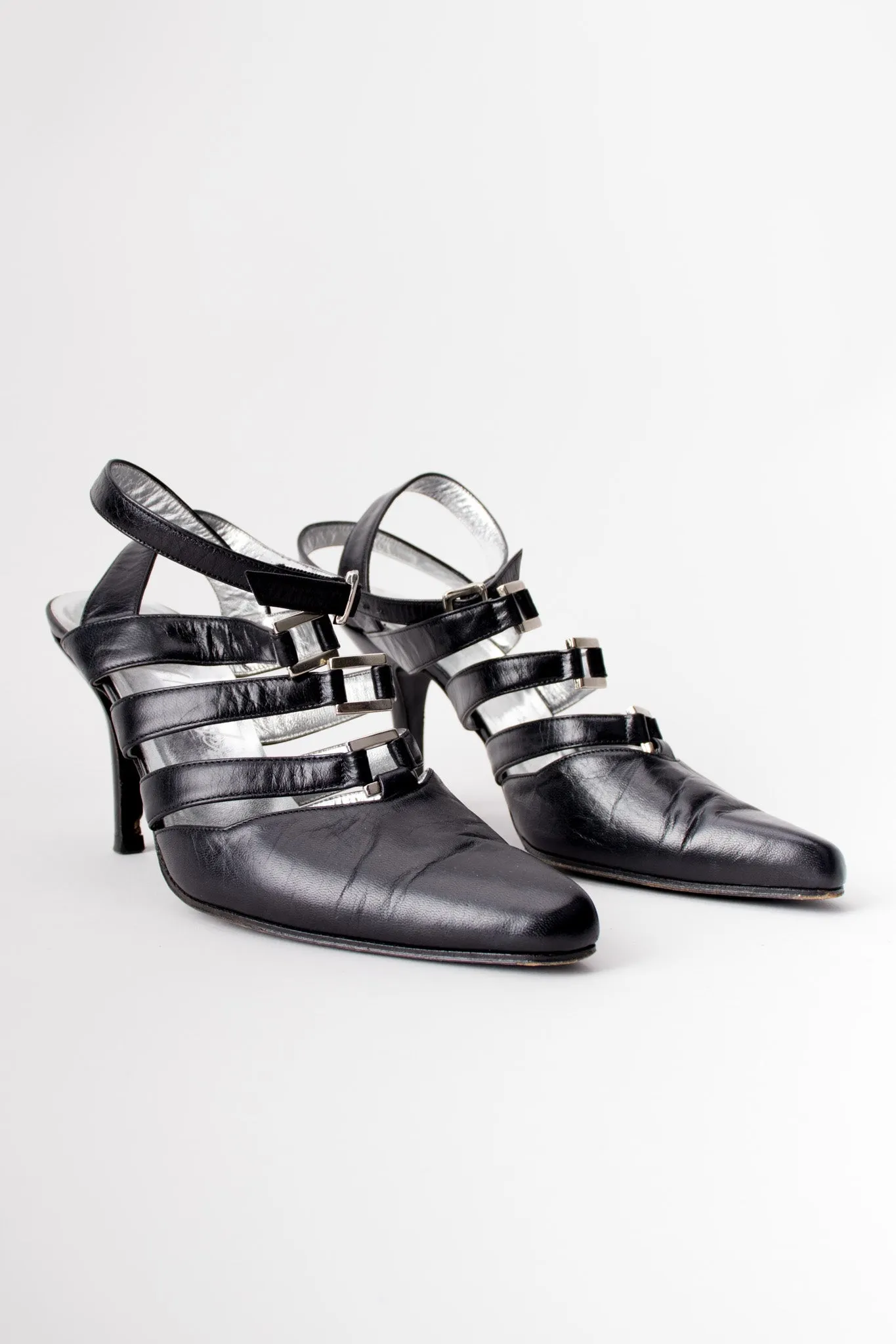 Strappy Bondage Buckle Heels