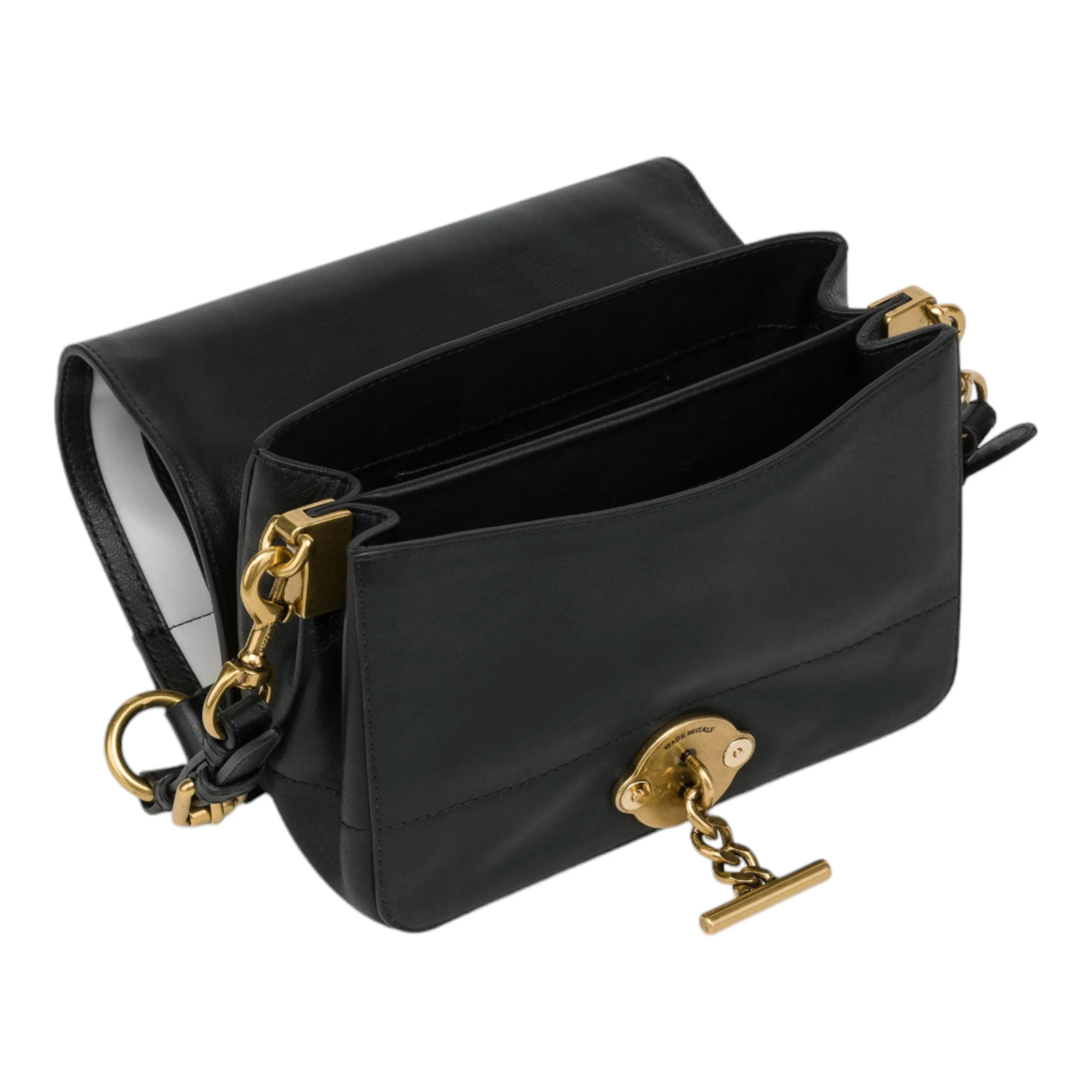 Striped Calfskin Shoulder Bag