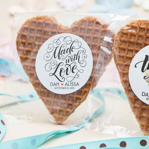 Stroopwafel Heart Wedding Favors