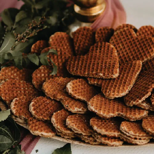 Stroopwafel Heart Wedding Favors