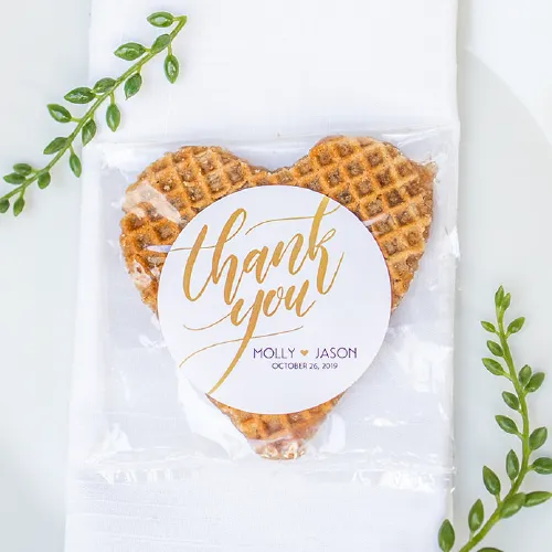 Stroopwafel Heart Wedding Favors
