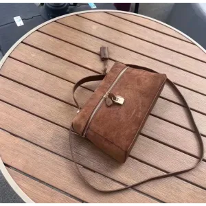 Suede shoulder bag
