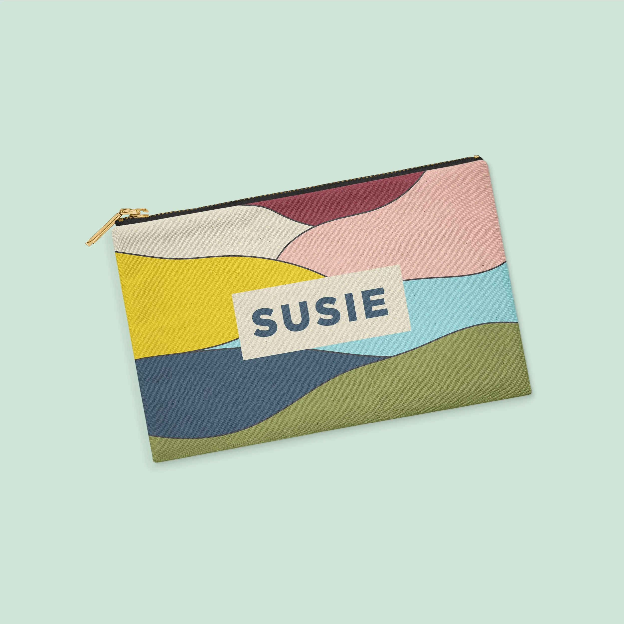 Sunset Field Personalized Zipper Pouch