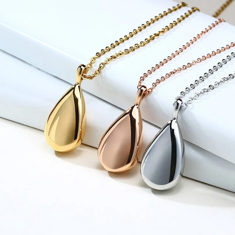 Teardrop Cremation Pendant Necklaces
