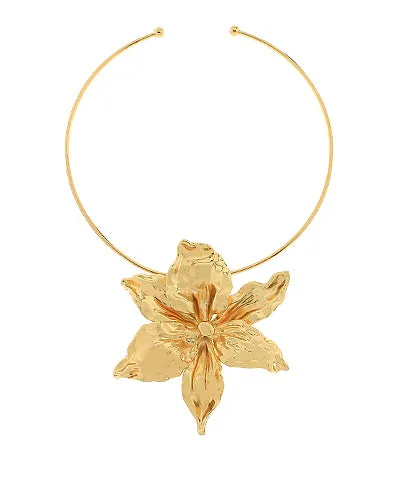 Textured Flower Wire Open Choker