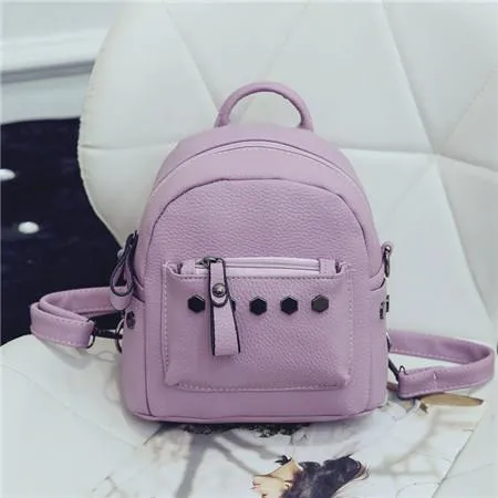 The Small Rivet Leather Backpack
