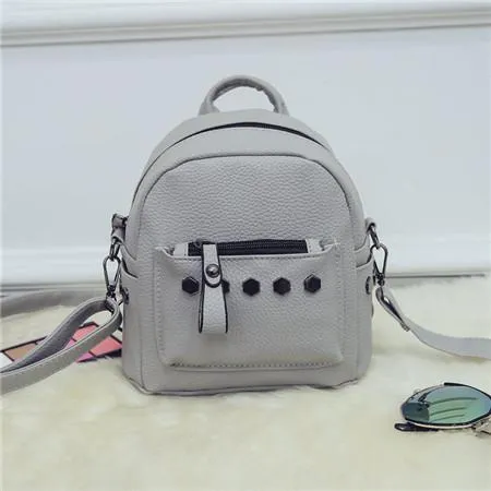 The Small Rivet Leather Backpack