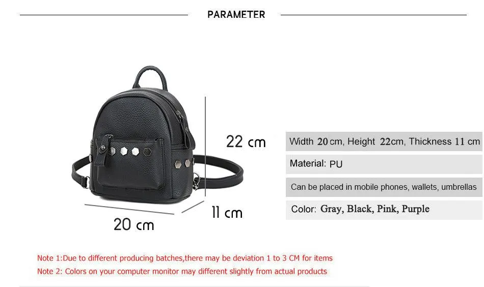 The Small Rivet Leather Backpack