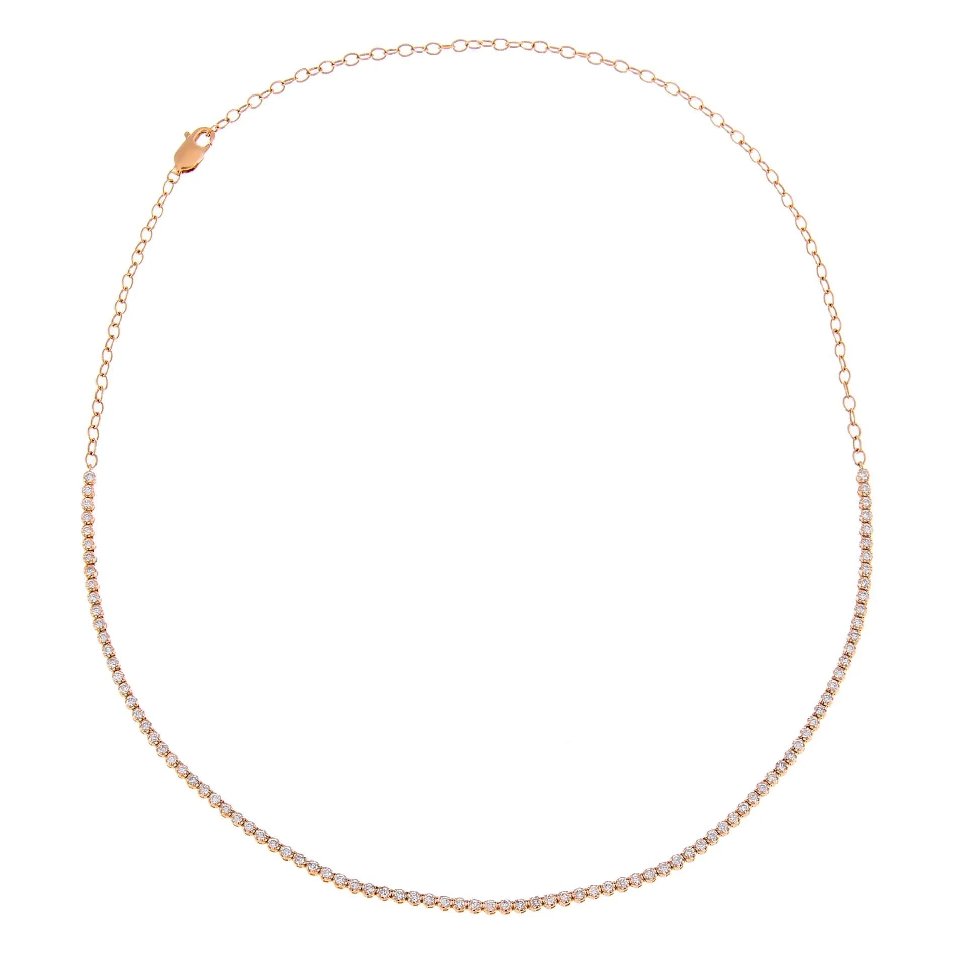 Thin Diamond Tennis Choker 14K