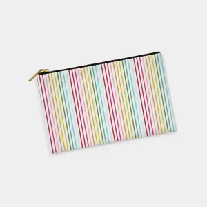 Thin Rainbow Stripe Personalized Zipper Pouch