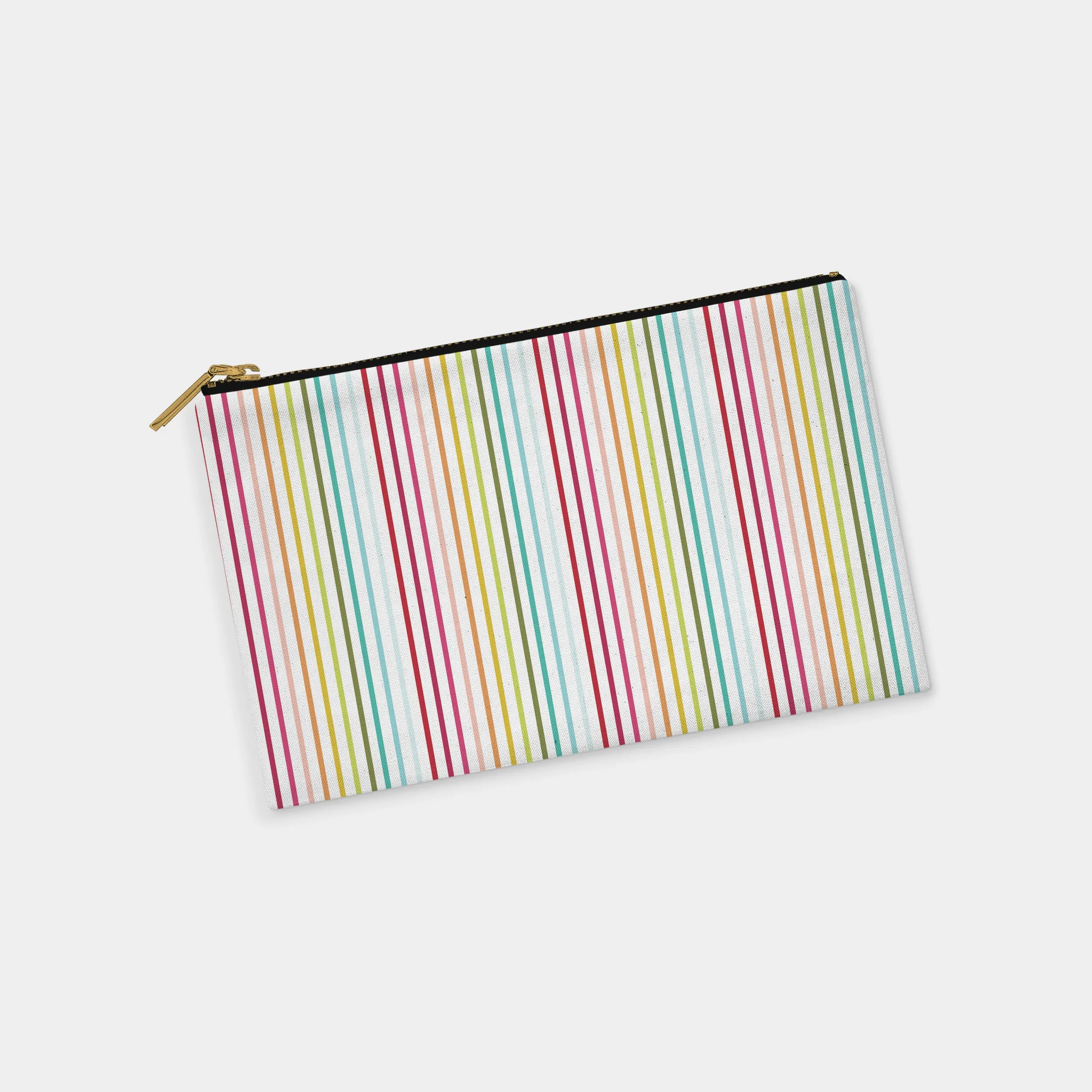Thin Rainbow Stripe Personalized Zipper Pouch