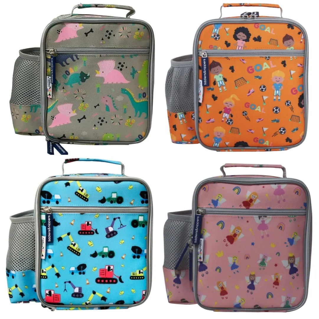 Tiddler Kids Lunch Bag / Lunch Box | Insulated & Double Zipped | Carry Handle & Side Pocket