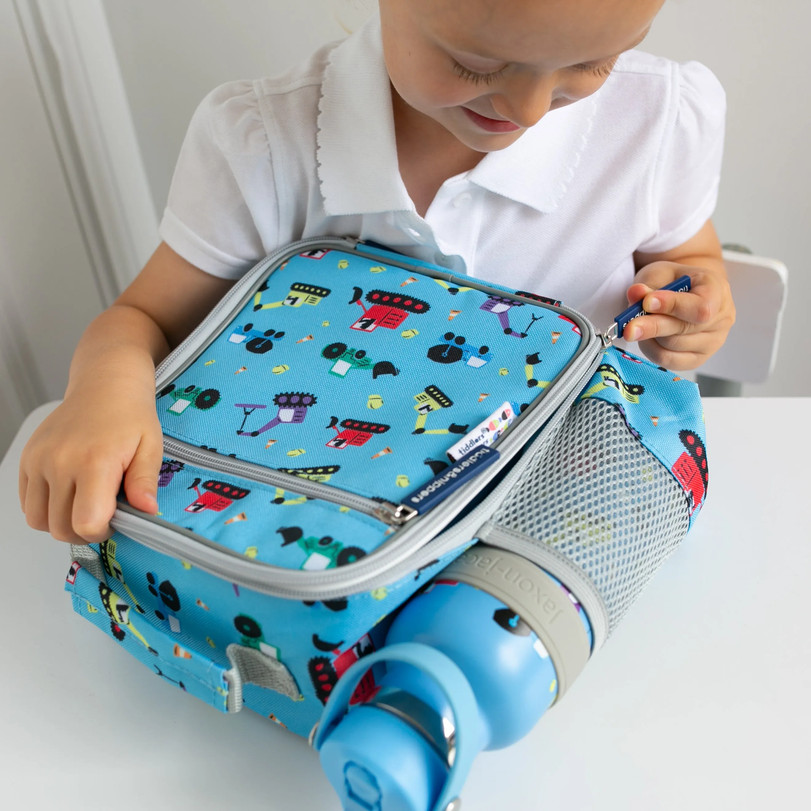 Tiddler Kids Lunch Bag / Lunch Box | Insulated & Double Zipped | Carry Handle & Side Pocket