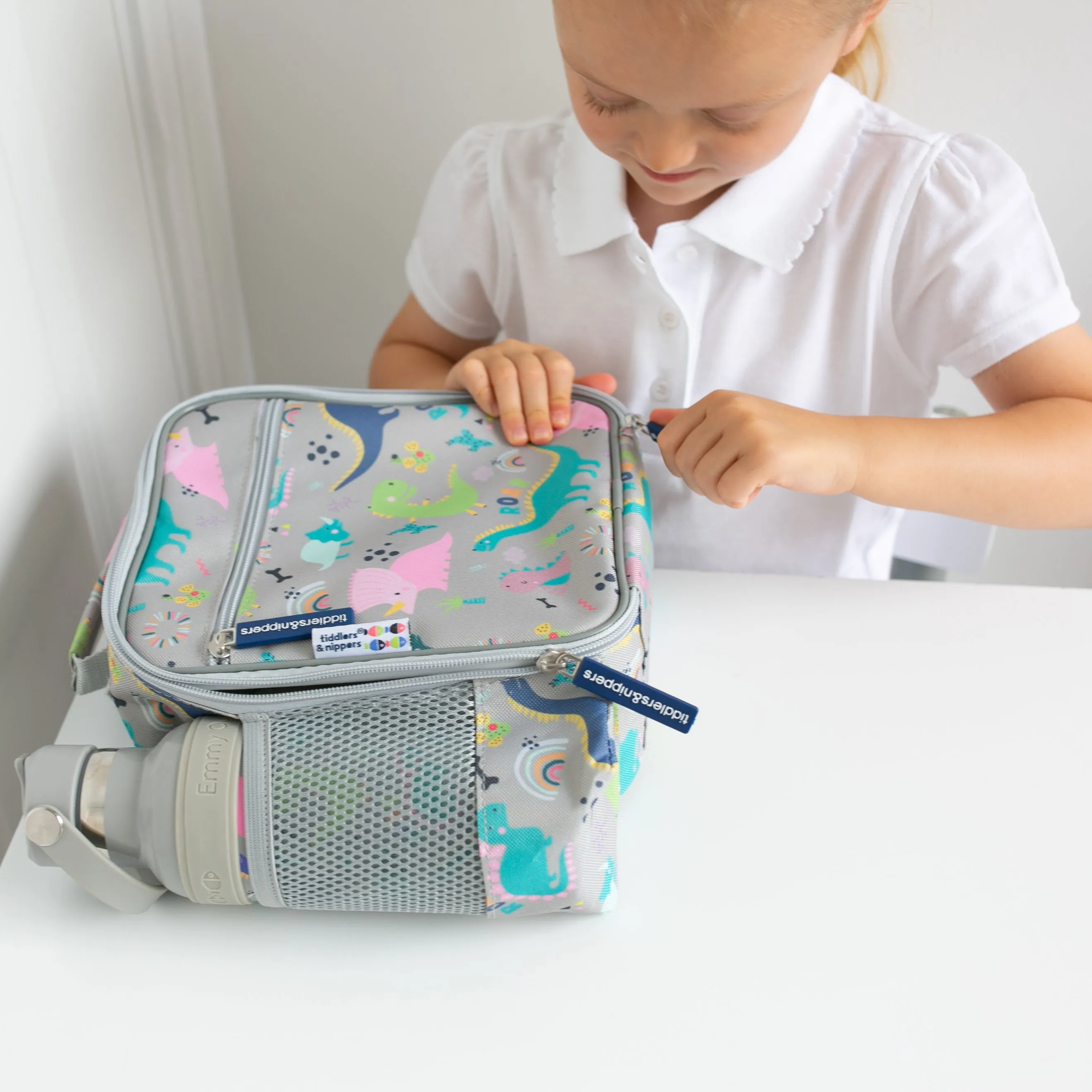 Tiddler Kids Lunch Bag / Lunch Box | Insulated & Double Zipped | Carry Handle & Side Pocket